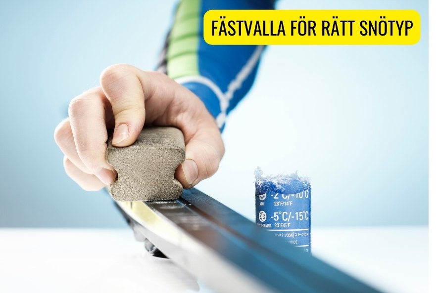 Lägger på fästvalla, blå burkvalla för nysnö